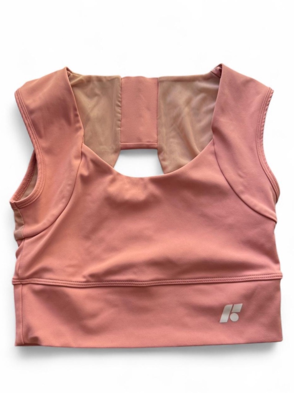 Forme Posture Correction Pink Crop Sports Bra with Back Keyhole